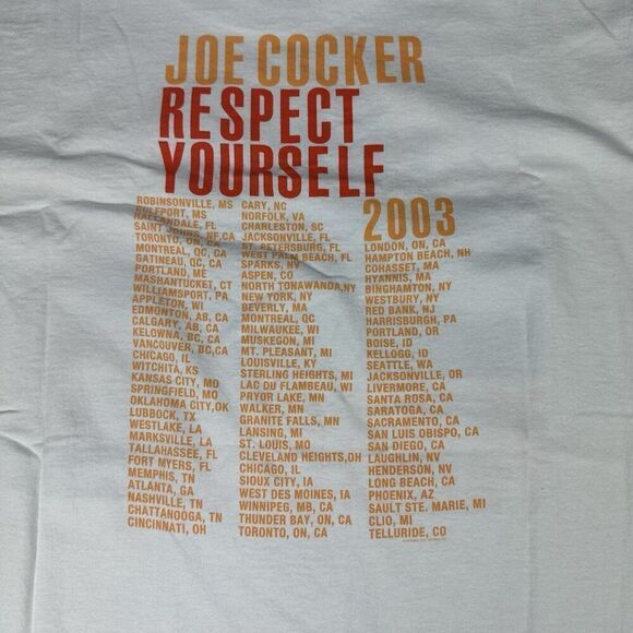 Fruit of the Loom Joe Cocker Signed T-Shirt Mens XL Respect Yourself 2003 Tour - Picture 8 of 8